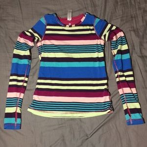 Ivivva Girls Striped Long Sleeve Tee Reversible